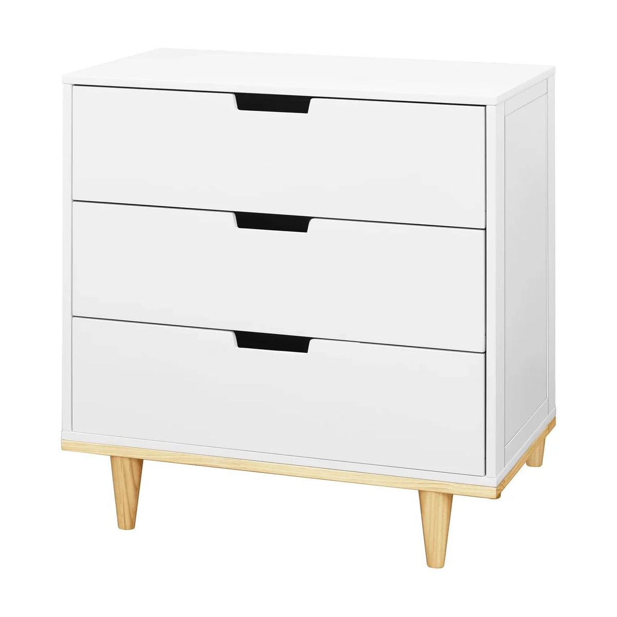 3 Drawer White Wood Dresser B328081