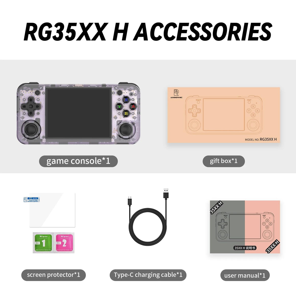 Purple Handheld Gaming Console with 64GTF Card E8377