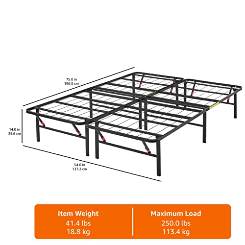 Black Twin Size Metal Platform Bed Frame with Storage I1758