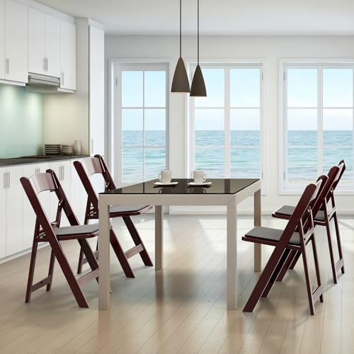 White 4 PC Resin Folding Chairs with Cushion W6508