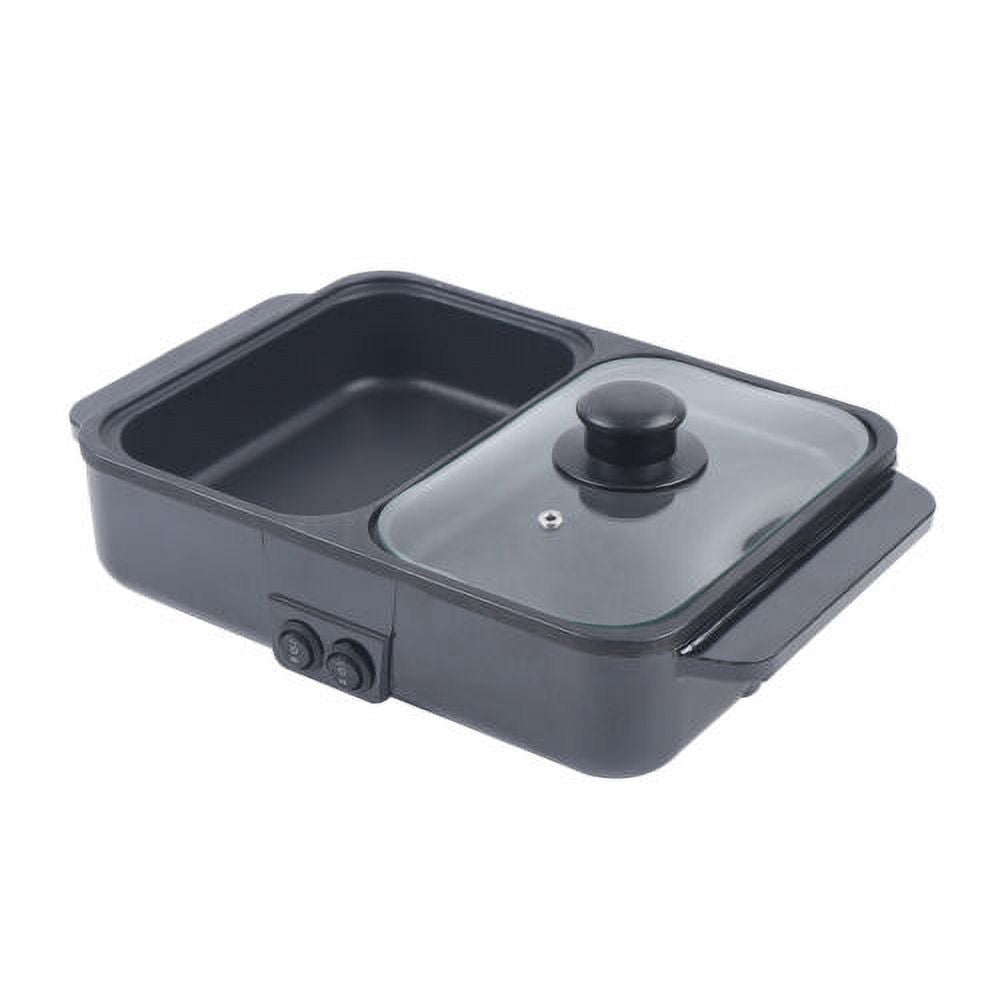 1200W Portable 2 in 1 Hot Pot Barbecue Grill Non-Stick Pan Y805