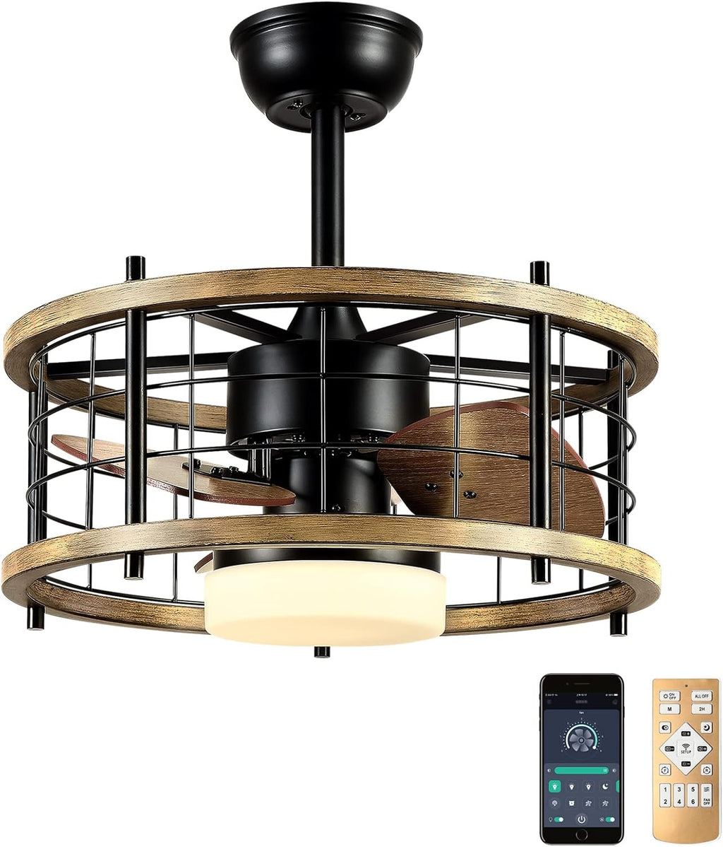 20'' Bladeless Ceiling Fan with Lights Remote Control S5628