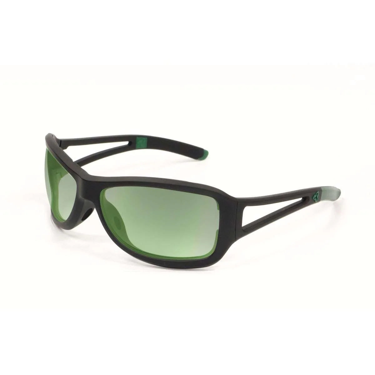 Matte Black Green Frame Sunglasses A444