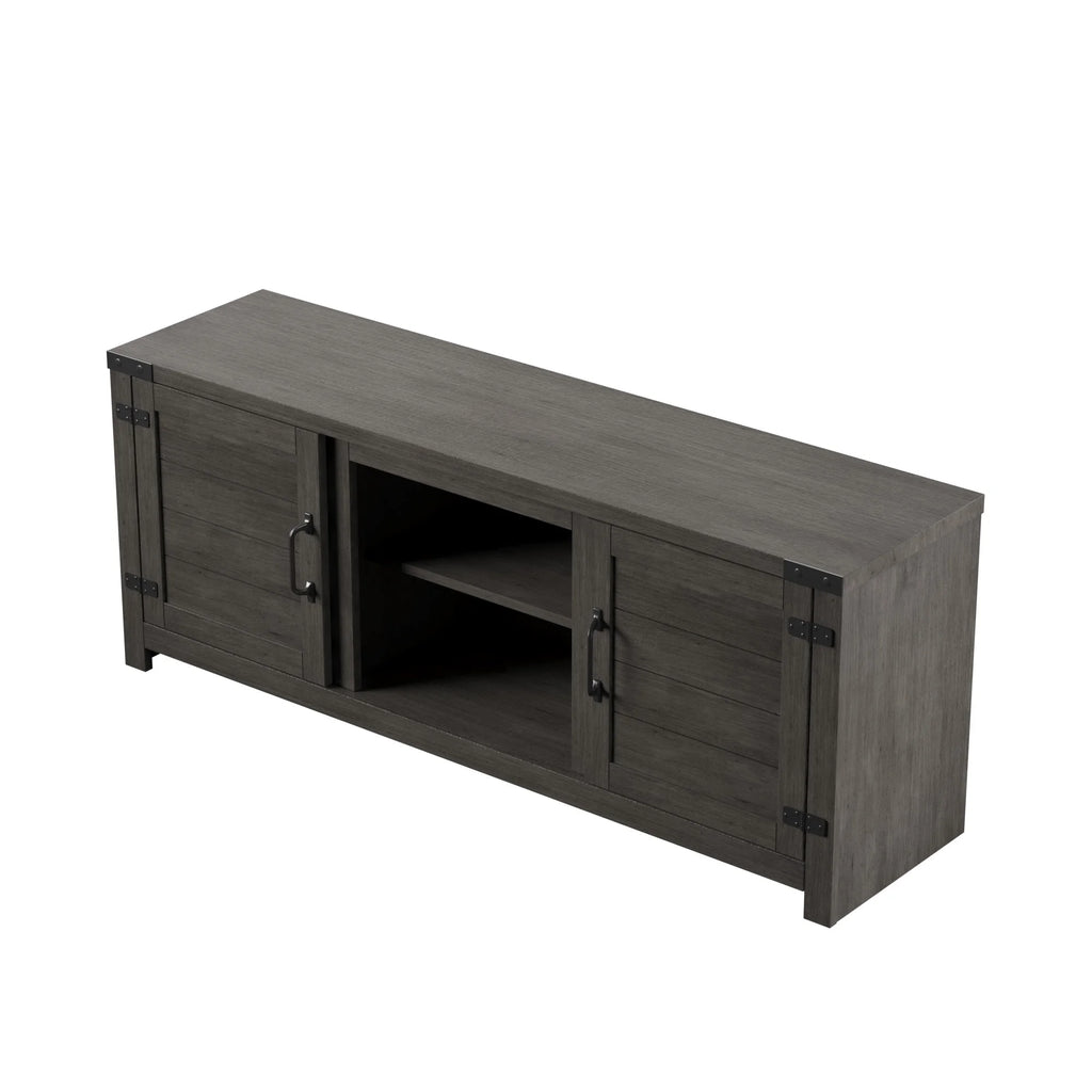 Weathered Gray TV Stand with Planked Doors K16482