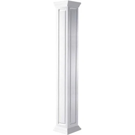 10 inchw x 48 i Craftsman Classic Square Raised Panel Column with Crown Capital and Crown Base M236