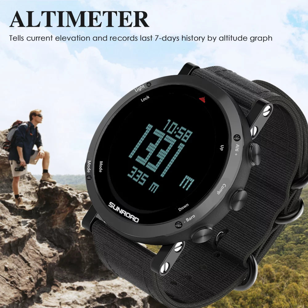 Barometer Altimeter Compass Weather Forecast Men Watch 50meters-resistant Multifunctional Outdoor Sports Watch K905594